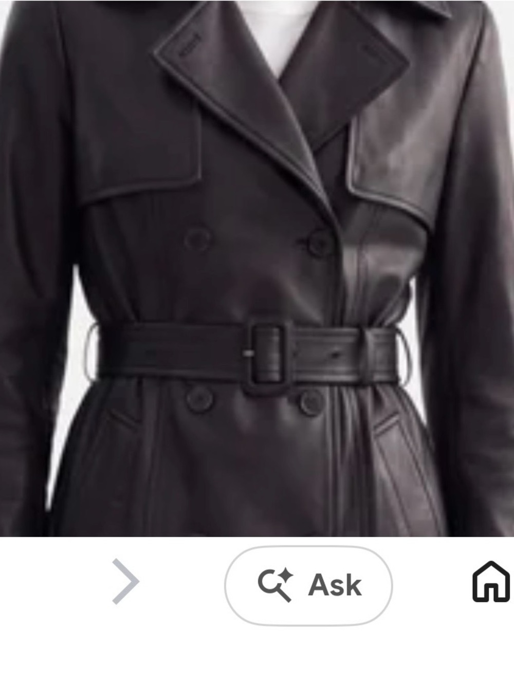 Women’s Black Leather Belted Trench Coat